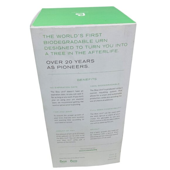 Bios Biodegradable Urn Return to Nature w/ Pine Tree Seeds or Use your own - Picture 3 of 3